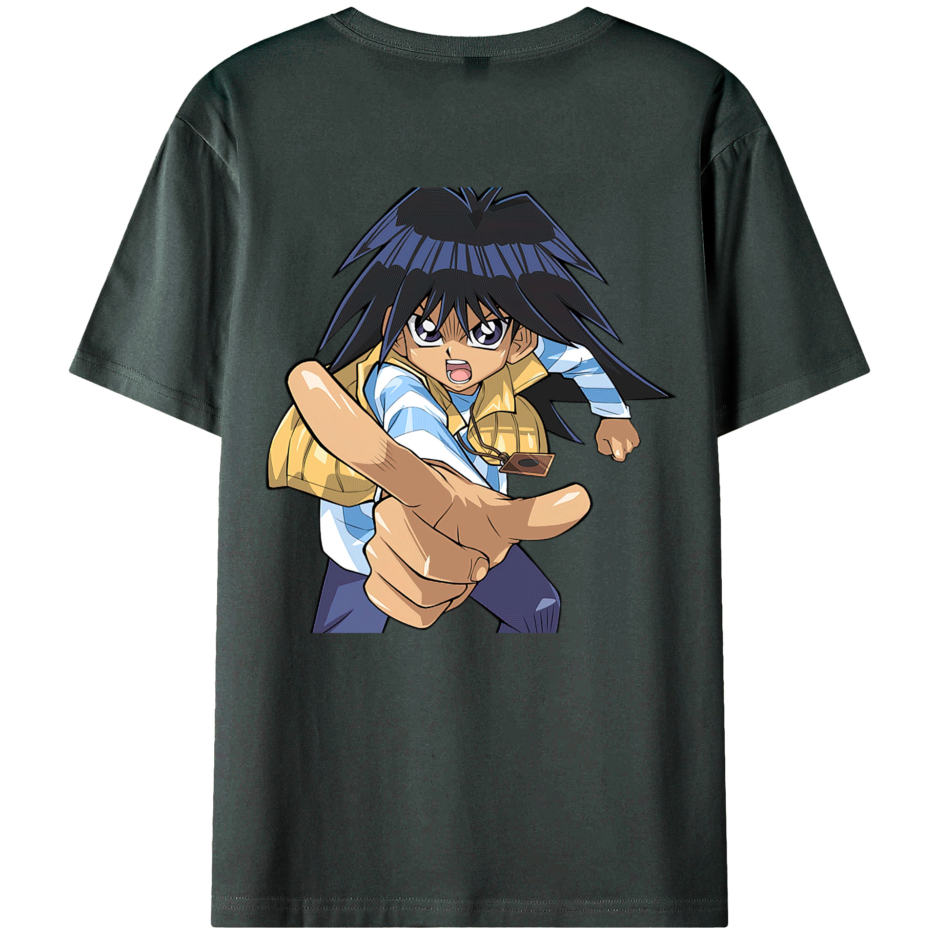 （画像用） 遊☆戯☆王 Yu-Gi-Oh! 綿100％ メンズ半袖Tシャツ（バックプリント） 通気性